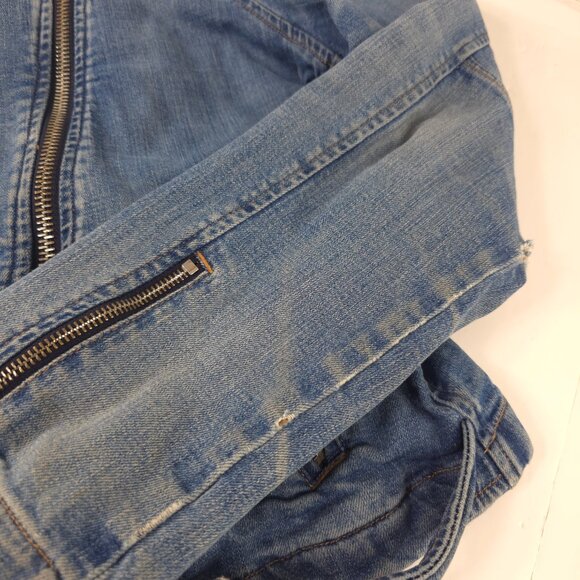 VINTAGE Y2K TOMMY HILFIGER DENIM JACKET WOMENS SIZE XL DISTRESSED STRETCH *FLAWS - Picture 9 of 16